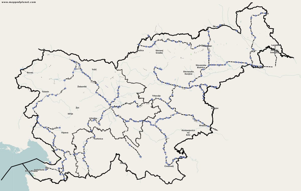 ਸਲੋਵੇਨੀਆ ਗੱਡੀ ਦਾ ਨਕਸ਼ਾ